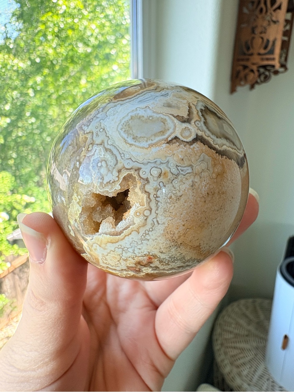 Yellow Ocean Jasper Crystal Sphere